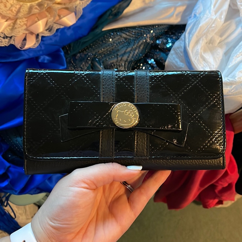 Hello Kitty Black Patent Leather Wallet